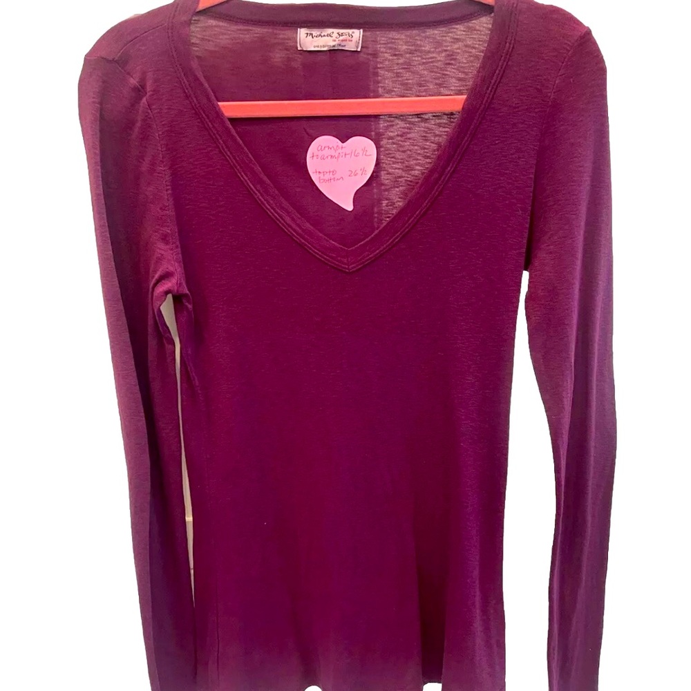 Michael Stars V-neck shirt, top, comfy, sexy Supima one size